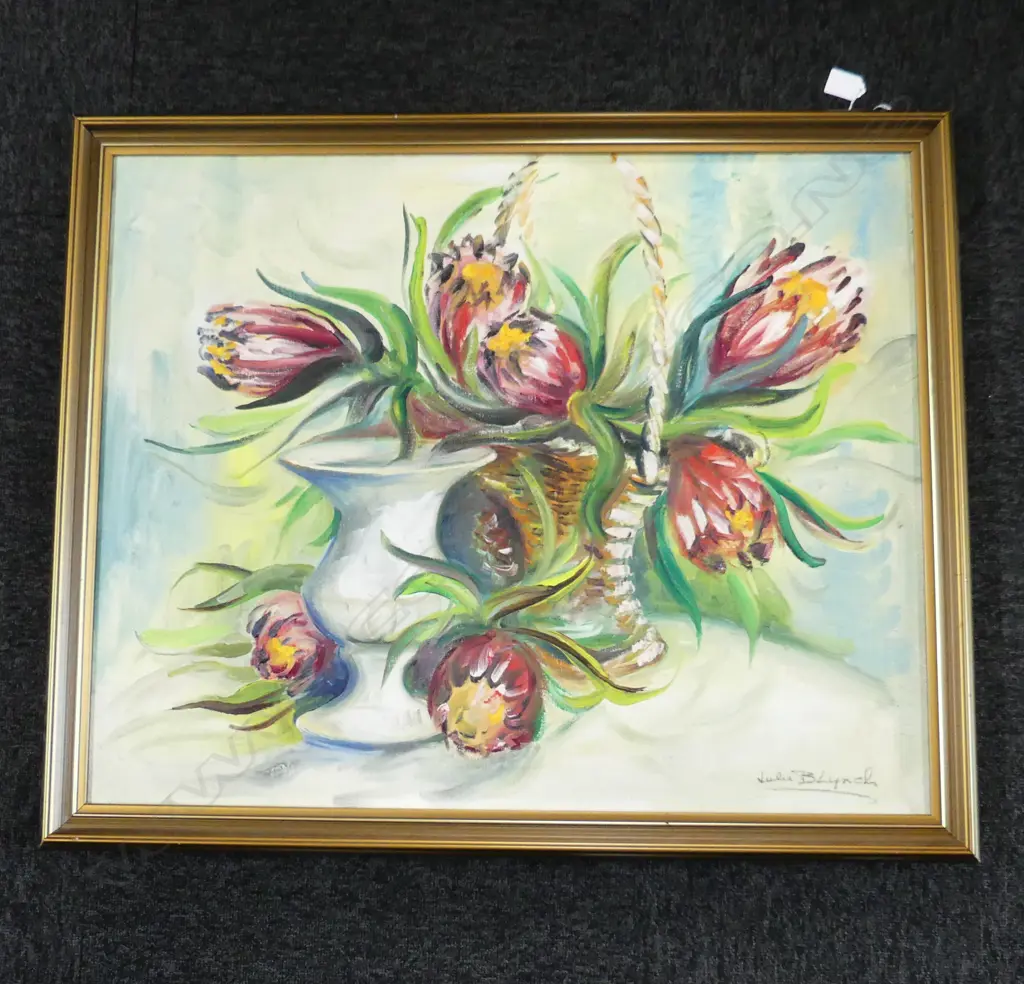 JULIA BLYNCH OIL ON CANVAS FLORAL STUDY 750 X 600 MM Image 1++