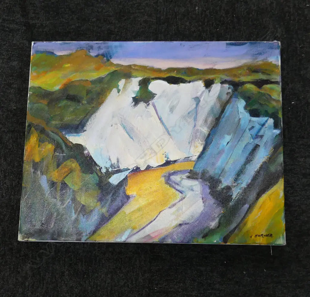 JOHN HORNER 'RANGITIKEI RIVER' OIL ON CANVAS 405x510mm Image 1++