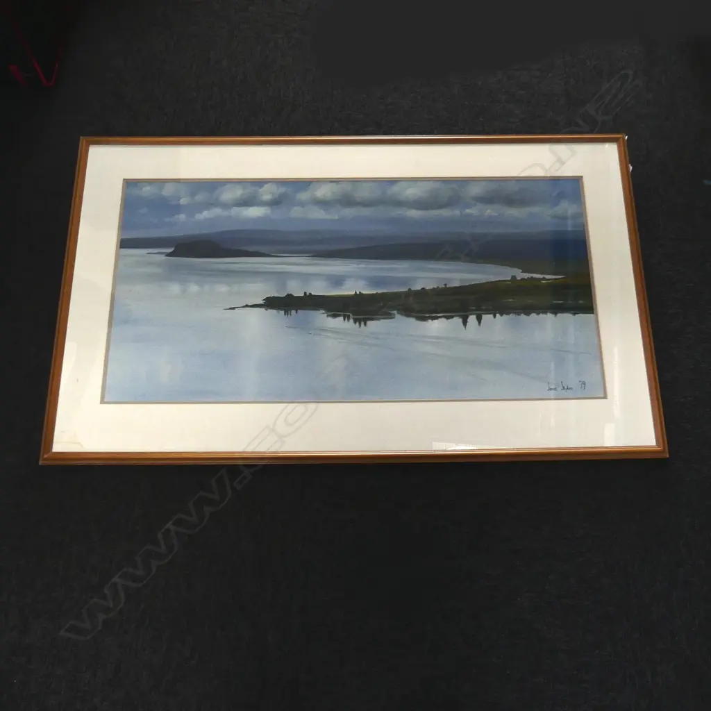 JANET STYLES, LAKE TAUPO, OIL ON CANVAS BOARD '79 440x900mm Image 1++