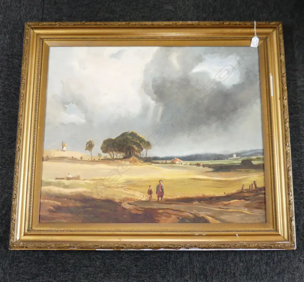 H BOEMKE OIL ON CANVAS THE STORM 750 X 640 MM DAMAGE TO CANVAS AND FRAME Image 1++