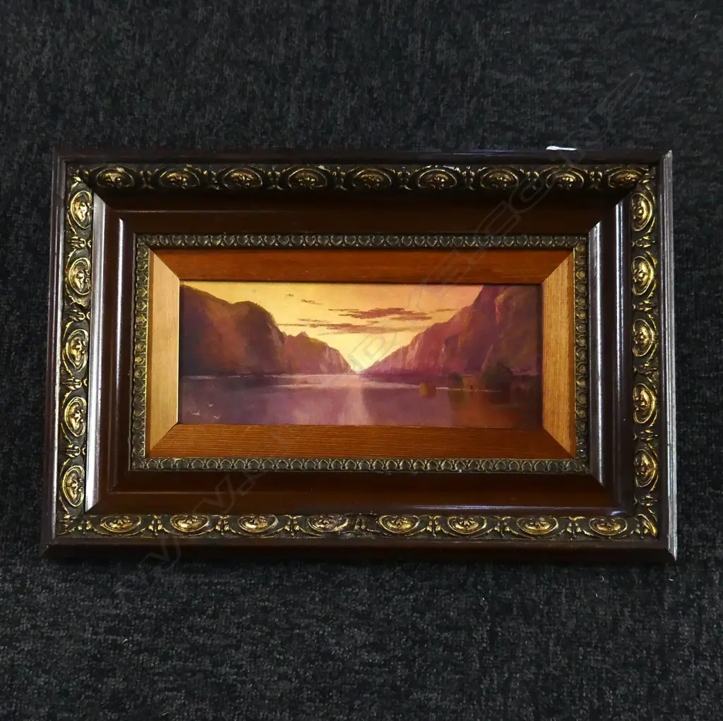 HW KIRKWOOD LAKE SCENE OIL ON BOARD 100 BY 250MM Image 1++