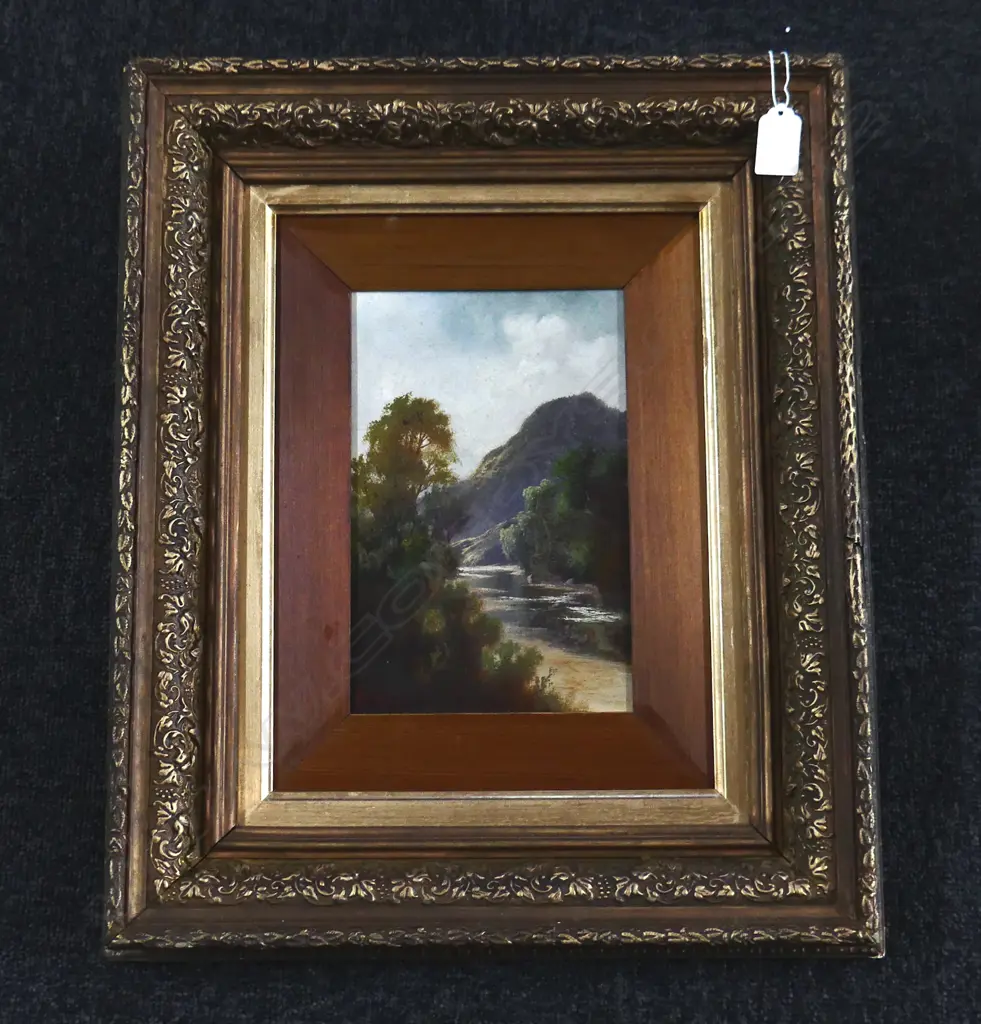 HW KIRKWOOD WEST COAST RIVER OIL ON BOARD 220 BY145MM Image 1++