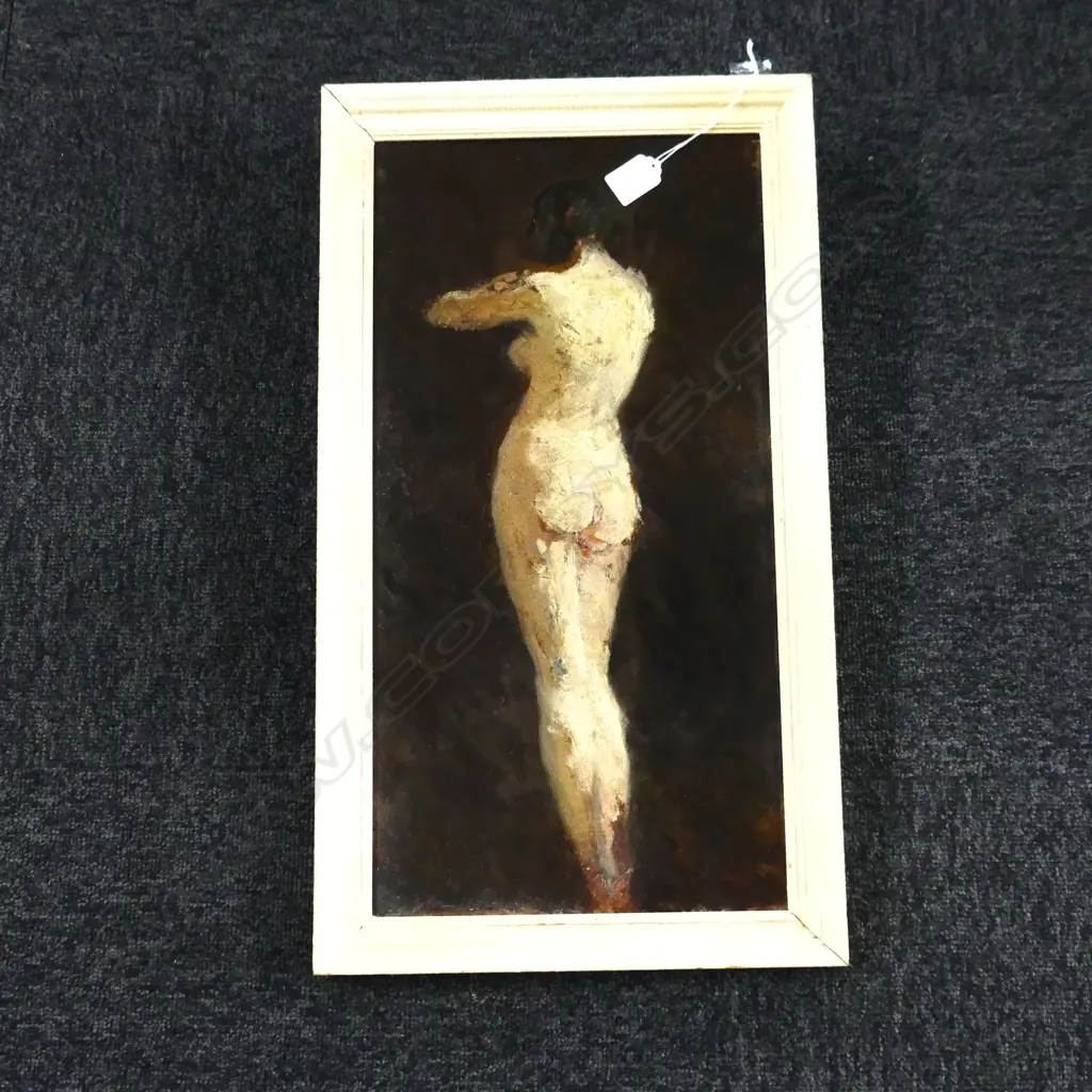 ARTIST UNKNOWN FEMALE NUDE OIL ON BOARD 505 BY225 MM Image 1++