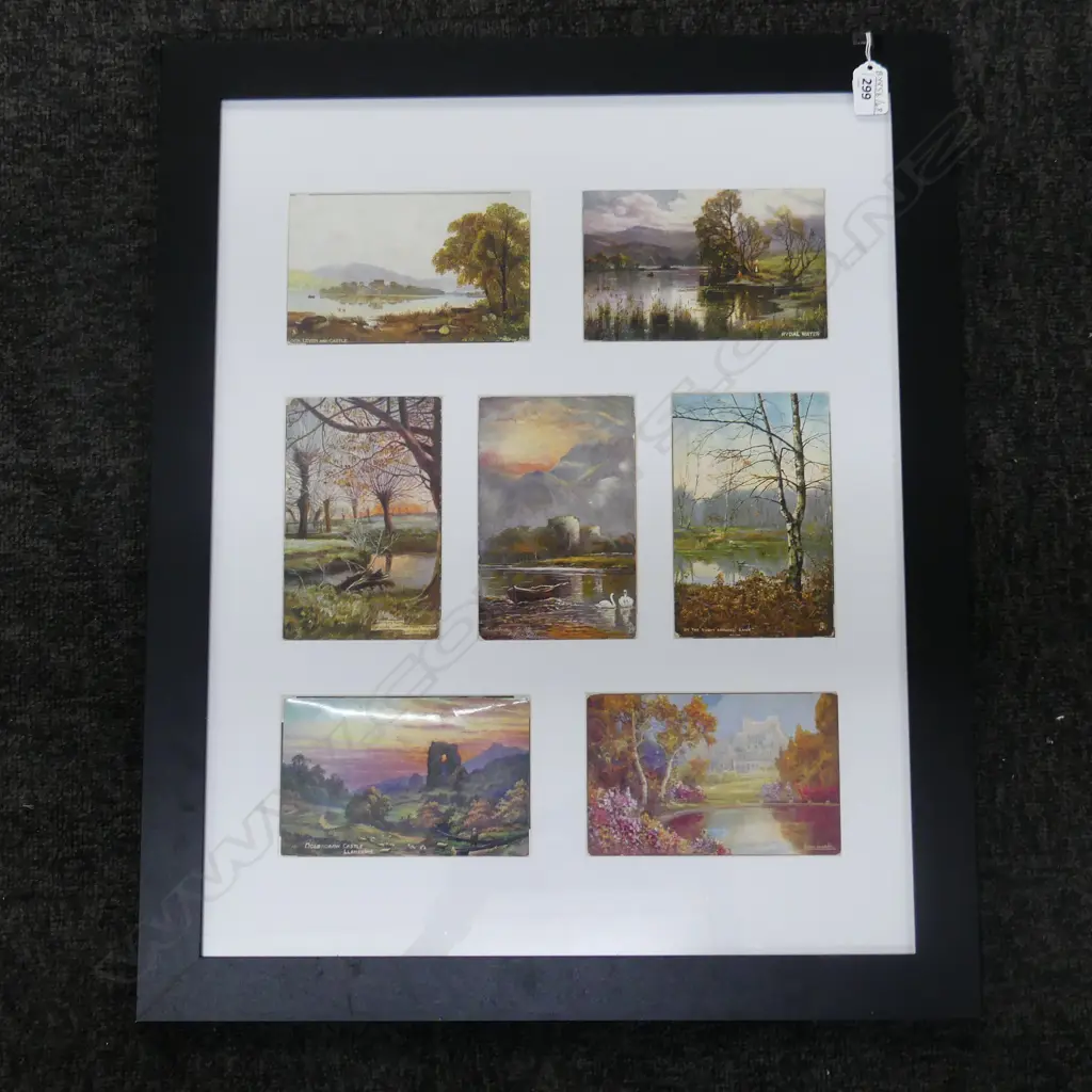 FRAMED OILETTES BY RAPHAEL TUCK C.1905 IN MODERN FRAME L.55CM Image 1++