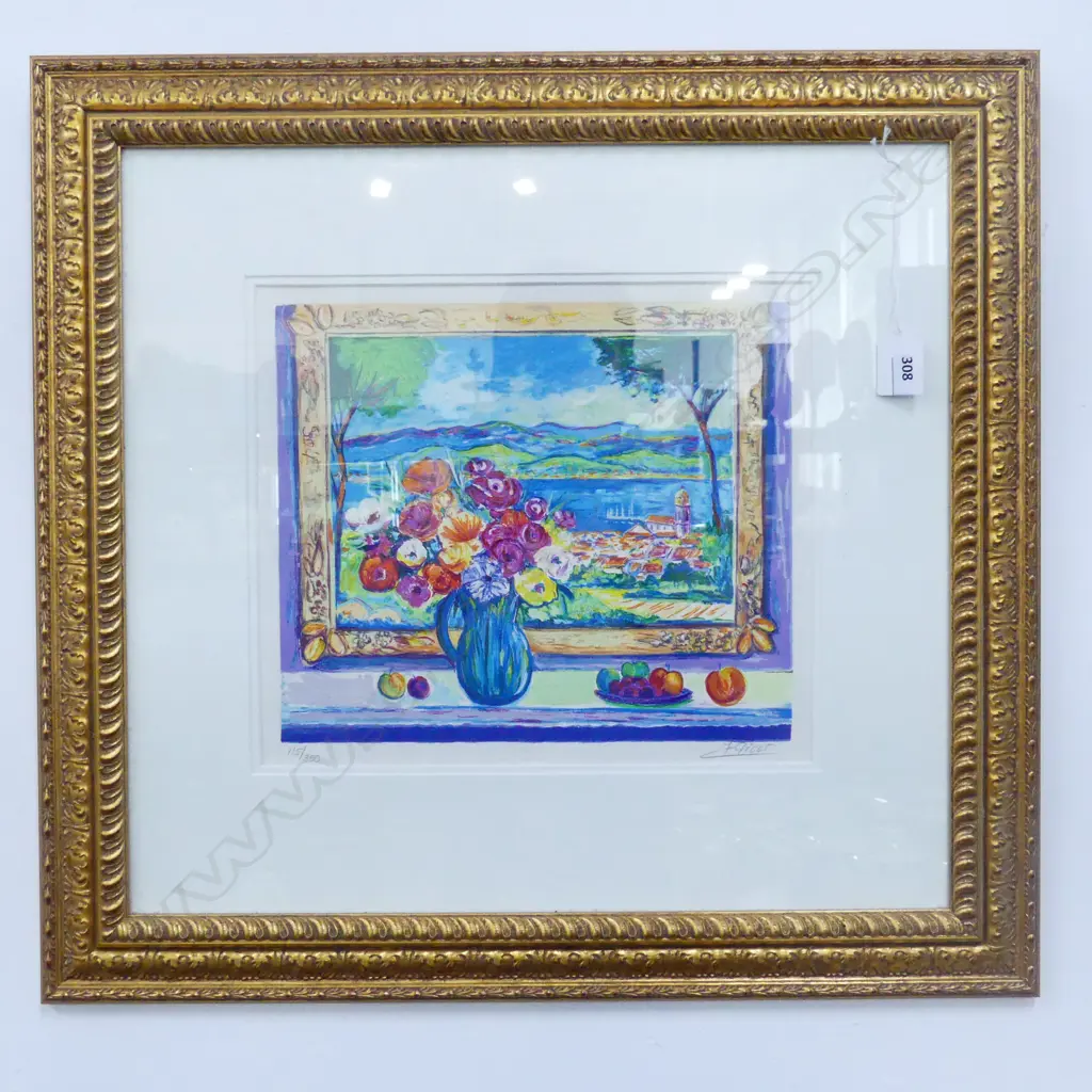 SIGNED PRINT, STILL LIFE w. PAINTING 115/350 260x295mm Image 1++