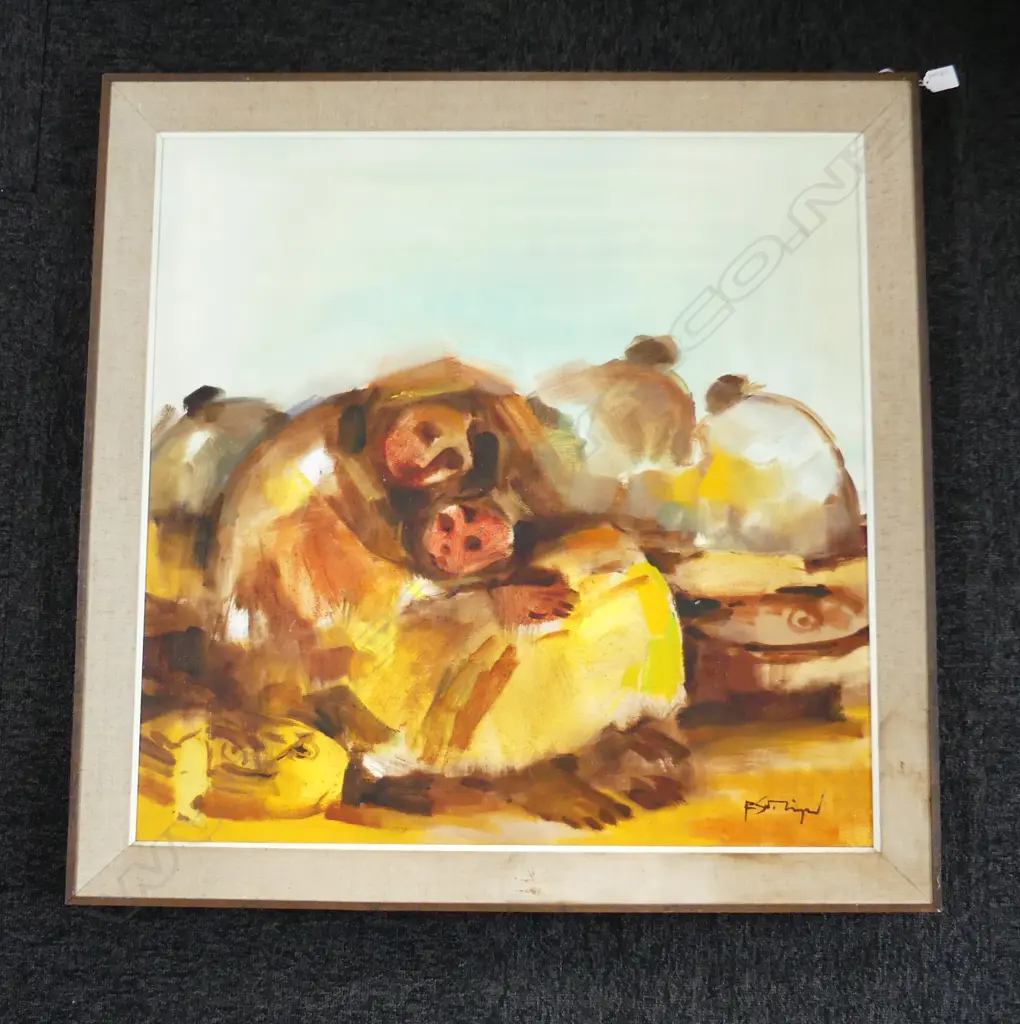 ROGER SAN MIGUEL OIL ON BOARD MOTHER AND CHILD 750 X 720 MM Image 1++