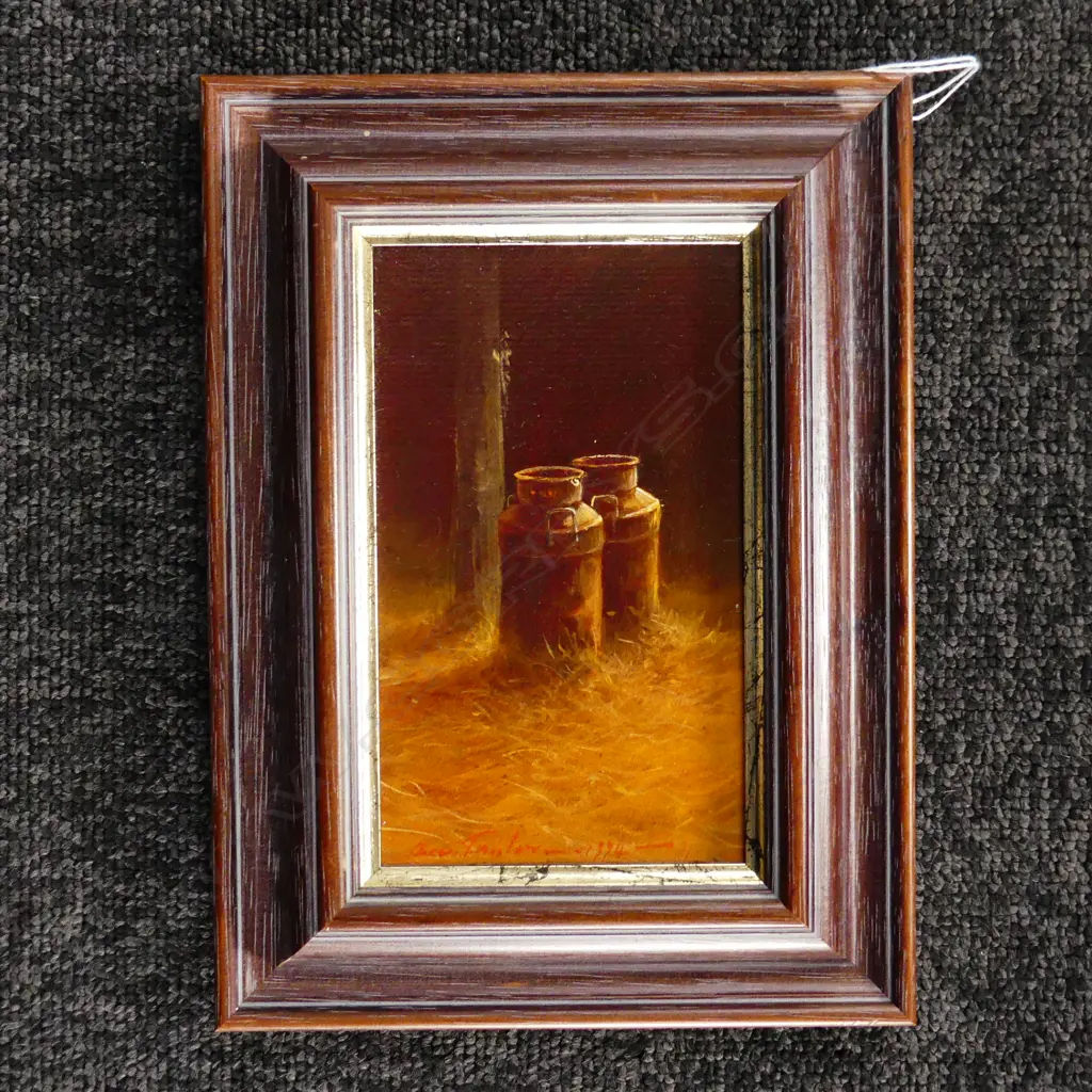 BEV TAYLOR 'QUIET COMPANY' OIL ON BOARD 1994 150x90mm Image 1++