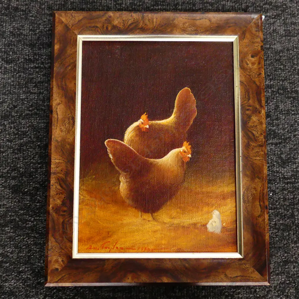 BEV TAYLOR 'TWO'S COMPANY' OIL ON BOARD '94 225x165mm Image 1++