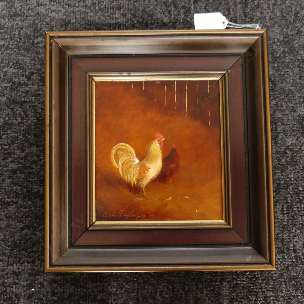 BEV TAYLOR 'A WATCHFUL EYE' OIL ON BOARD '85 135x125mm Image 1++