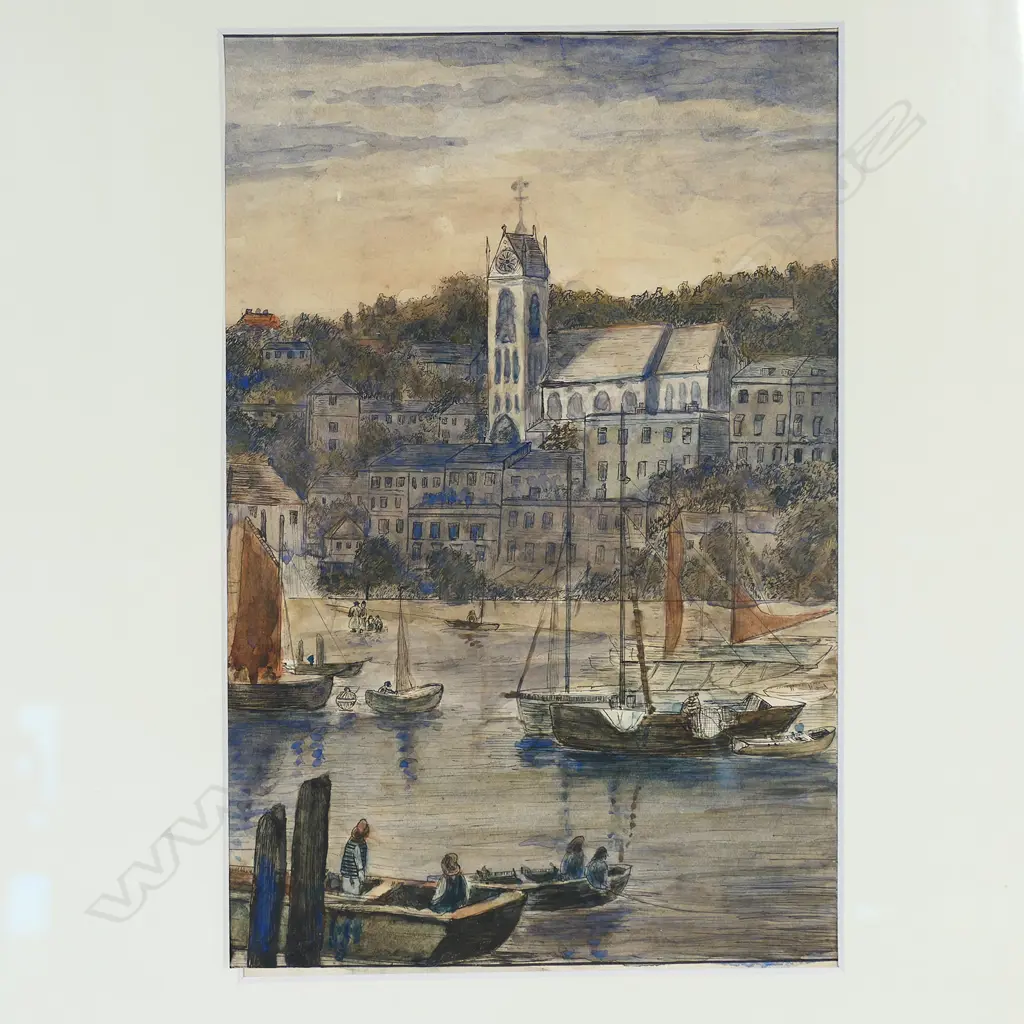 19THC WATERCOLOUR OF TORQUAY, 150 x 240mm, FRAMED Image 1++