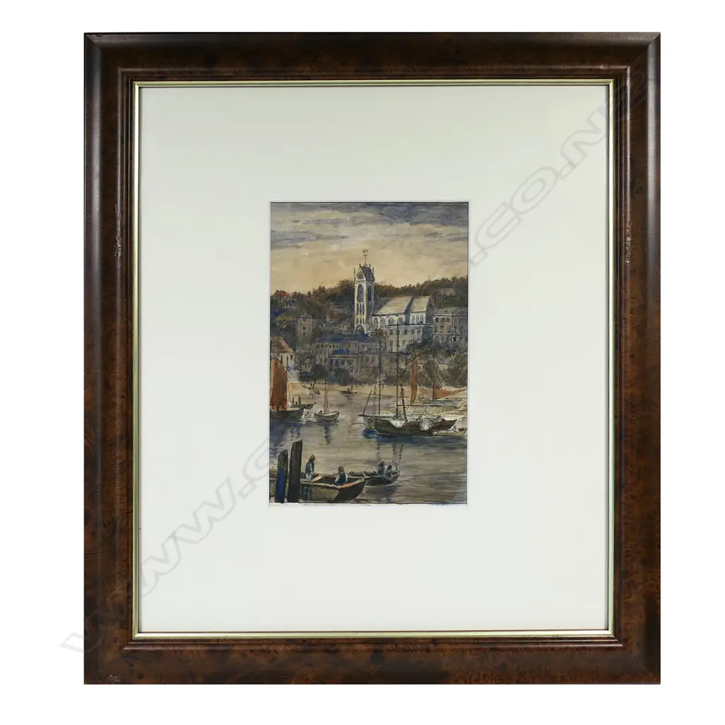 19THC WATERCOLOUR OF TORQUAY, 150 x 240mm, FRAMED Image 1++