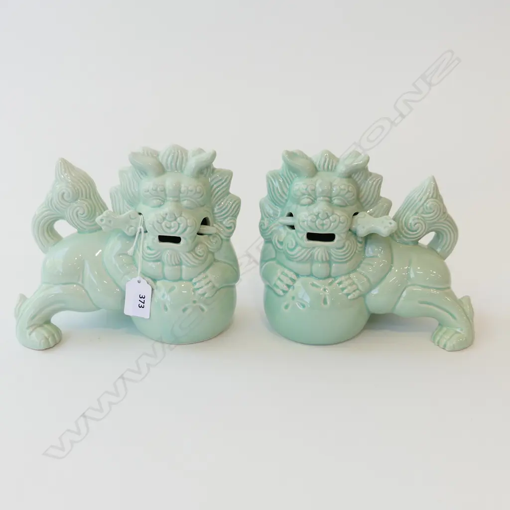 PR CERAMIC CELADON FOO DOGS H.170mm Image 1++