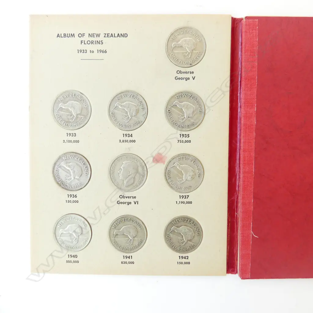 JB FOLDER NZ 2 SHILLINGS EXEPT 1944 &66 ALSO INCLUDES FLAT BACK KIWI 1946 Image 1++