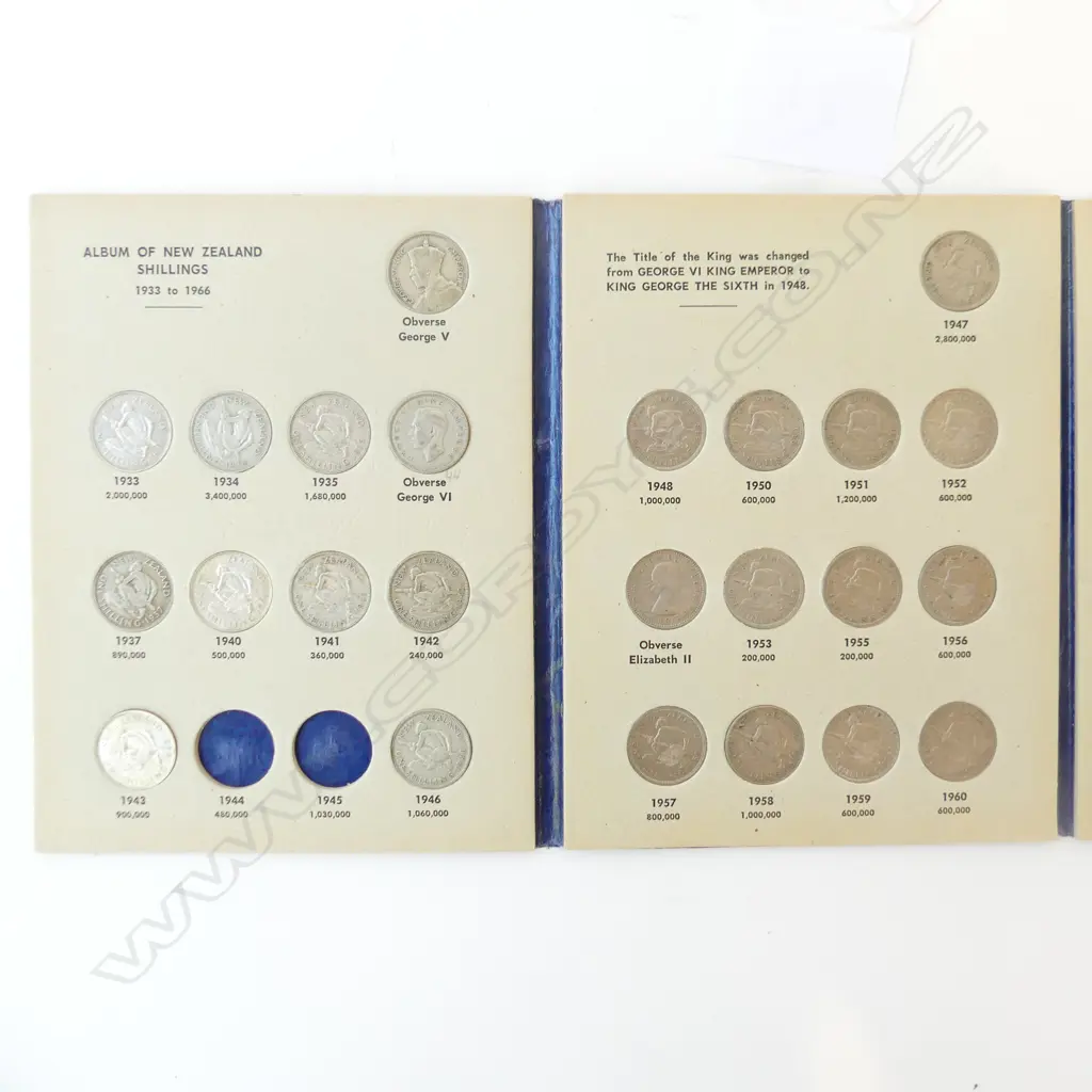 JB FOLDER NZ SHILLINGS ALL EXEPT 44 45 & 1966 Image 1++