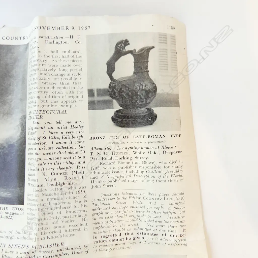 BRONZE REPLICA LATE ROMAN LION HANDLED JUG Image 1++