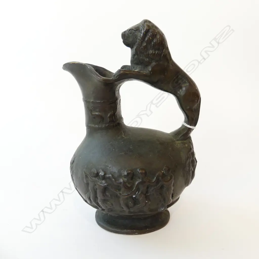 BRONZE REPLICA LATE ROMAN LION HANDLED JUG Image 1++