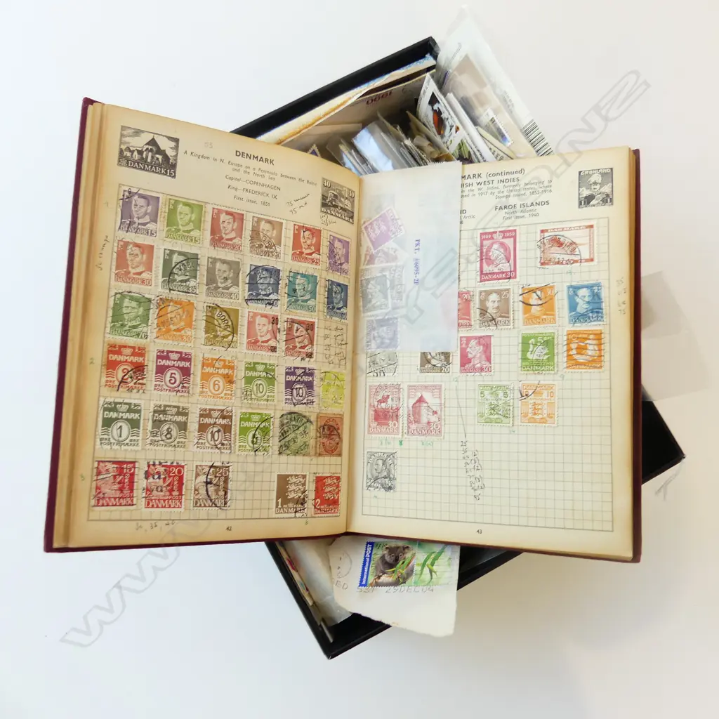 BOX ASST. STAMPS, FIRST DAY COVERS, ALBUM ETC Image 1++