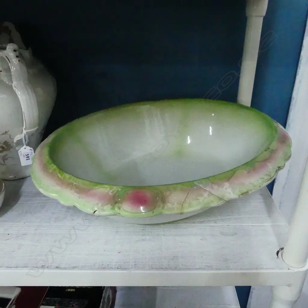 5 PCE VICTORIAN TOILET SET + LG GREEN OVAL BOWL Image 1++