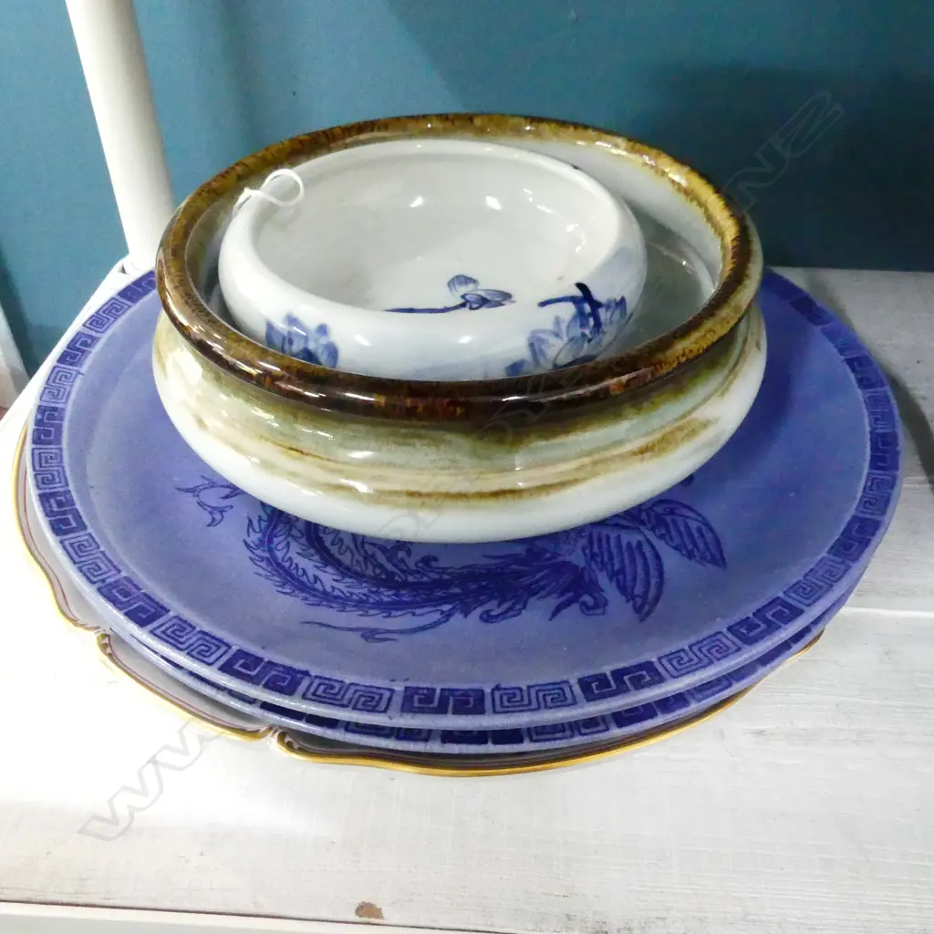 5X ASST CHINESE PLATES & BOWLS + GERMAN PLATE DIA150-330MM Image 1++