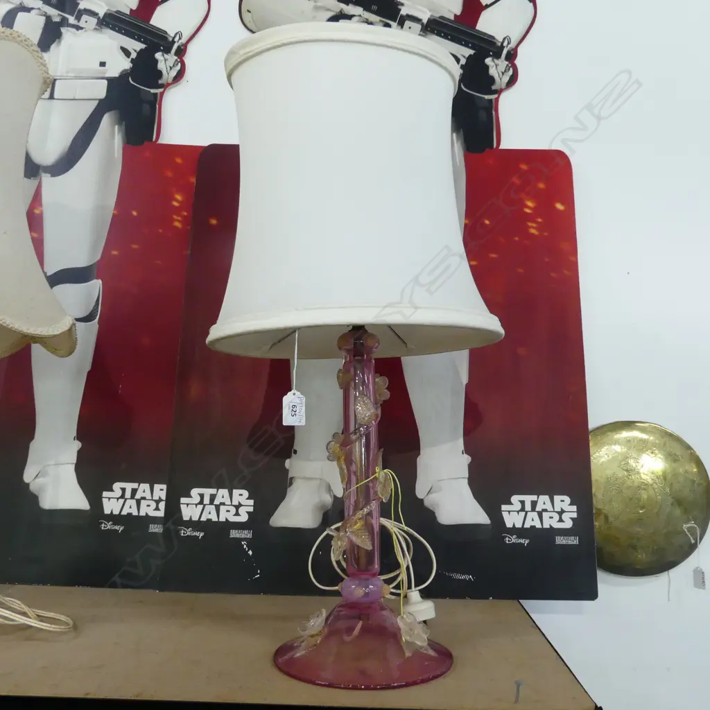 VINTAGE PINK MURANO GLASS LAMP H.725mm - MINOR LOSSES Image 1++