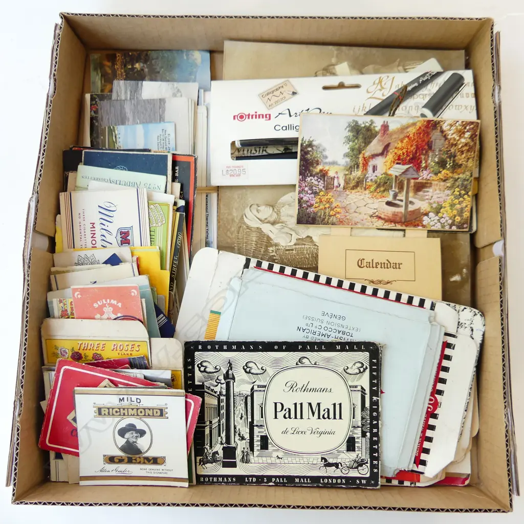 BOX ASST. EPHEMERA: POSTCARDS ETC Image 1++