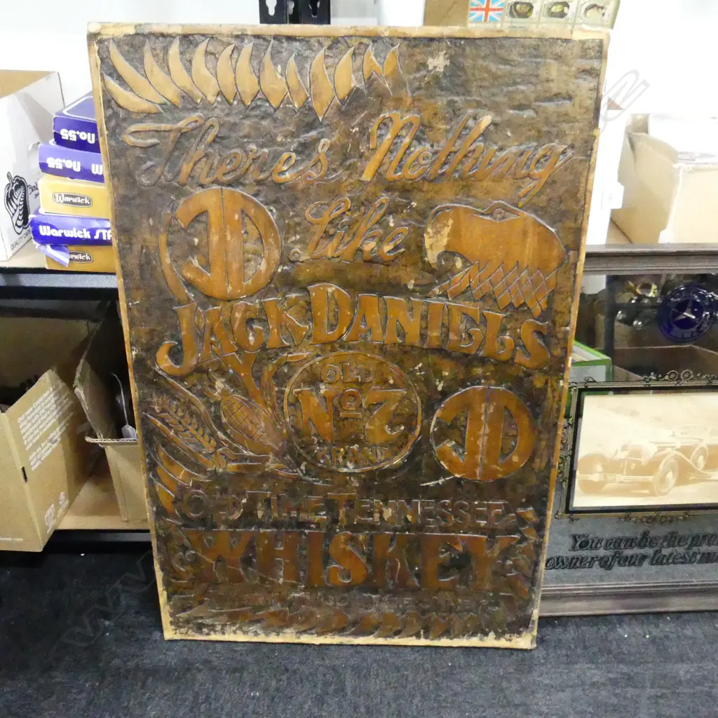 LG CARVED WOODEN JACK DANIELS SIGN 870x570mm Image 1++