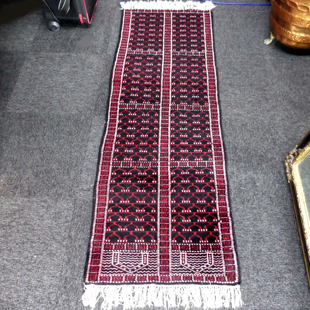HAND KNOTTED WOOL PILE RUNNER 1850x650mm Image 1++