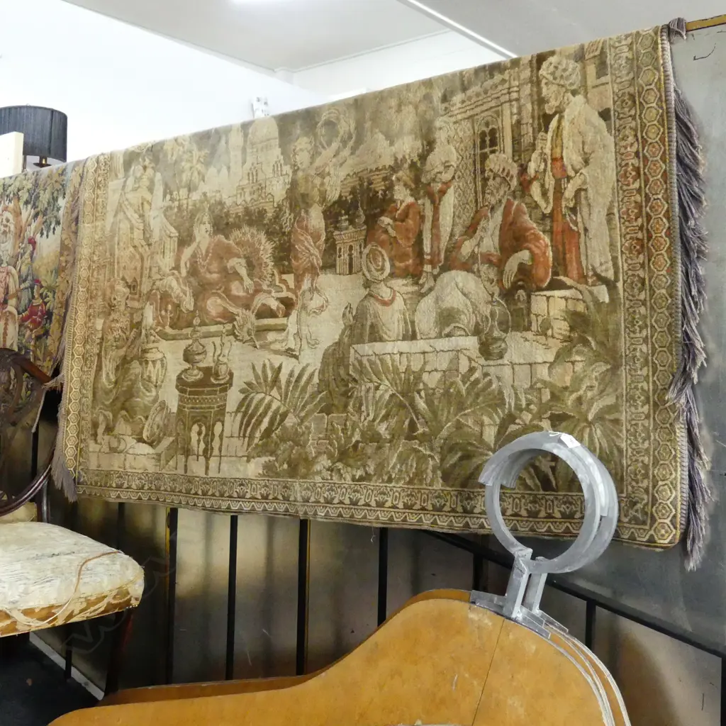 HANGING BELGIUM MACHINED TAPESTRY W 1820 MM FADED Image 1++