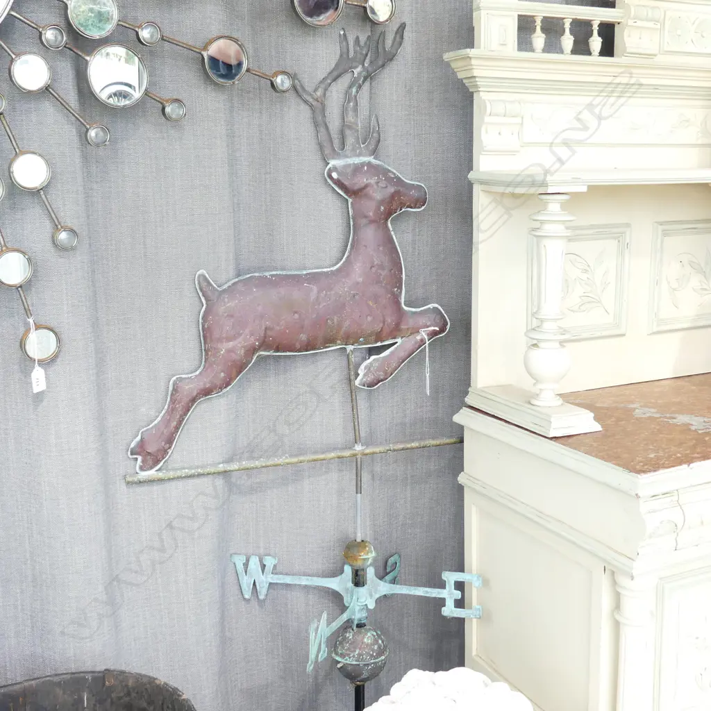 COPPER WEATHER VANE REINDEER H1M400MM Image 1++