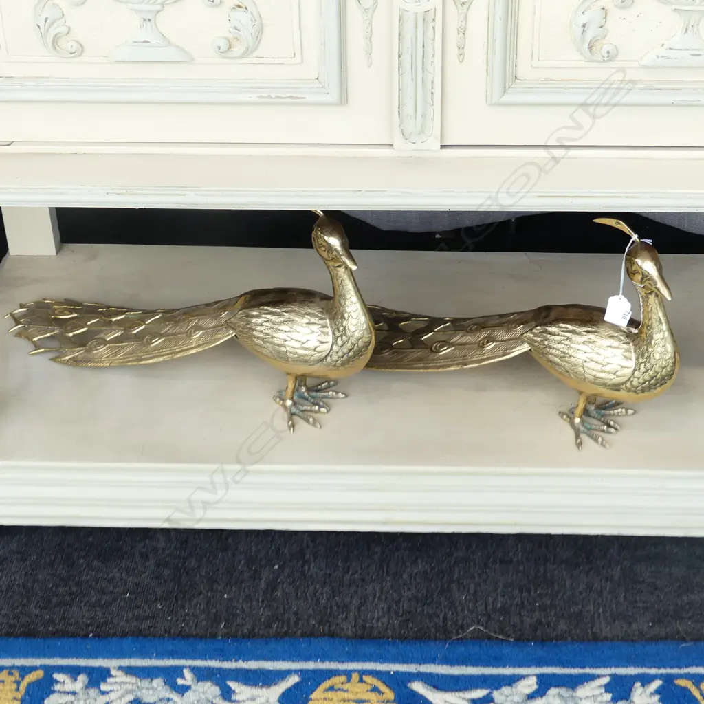 2 BRASS PEACOCKS L.520mm Image 1++