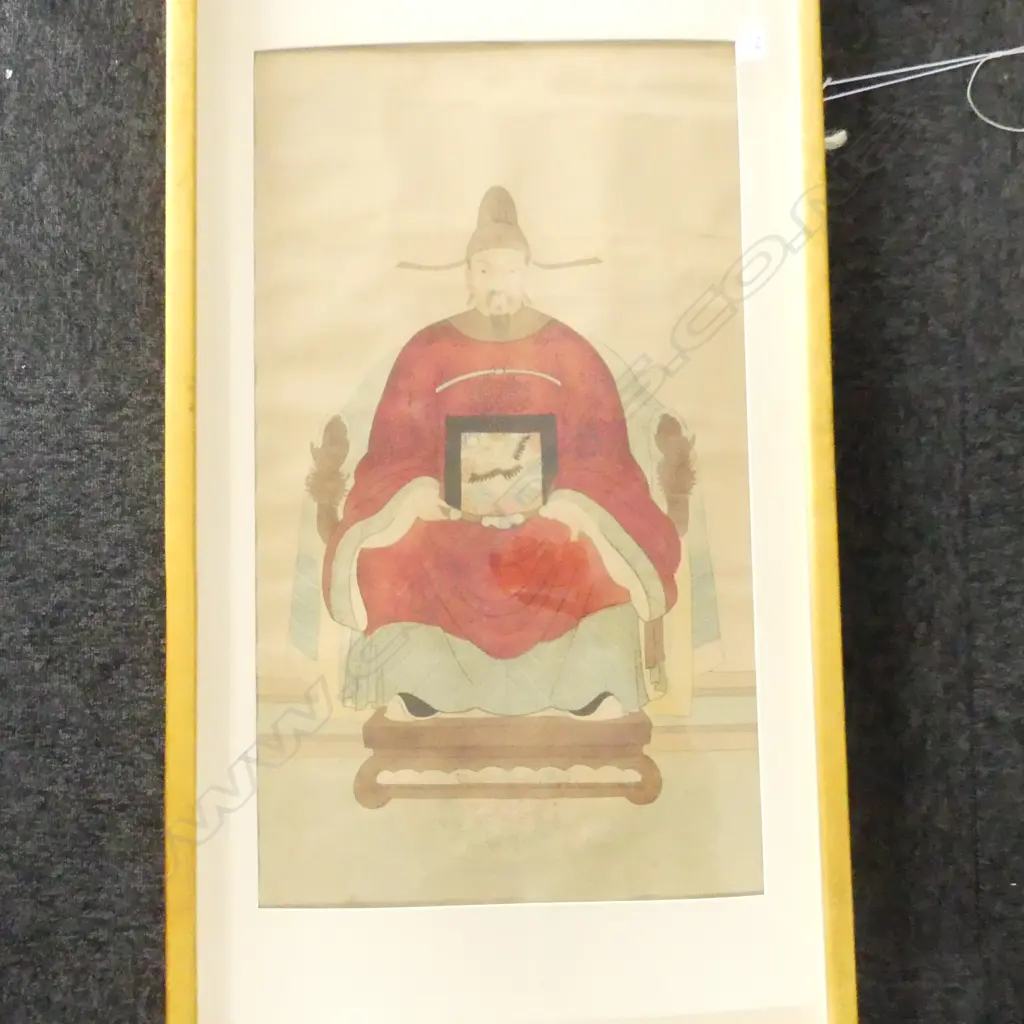 PR CHINESE ANCESTOR ARTWORKS ON SILK 750x430mm Image 1++