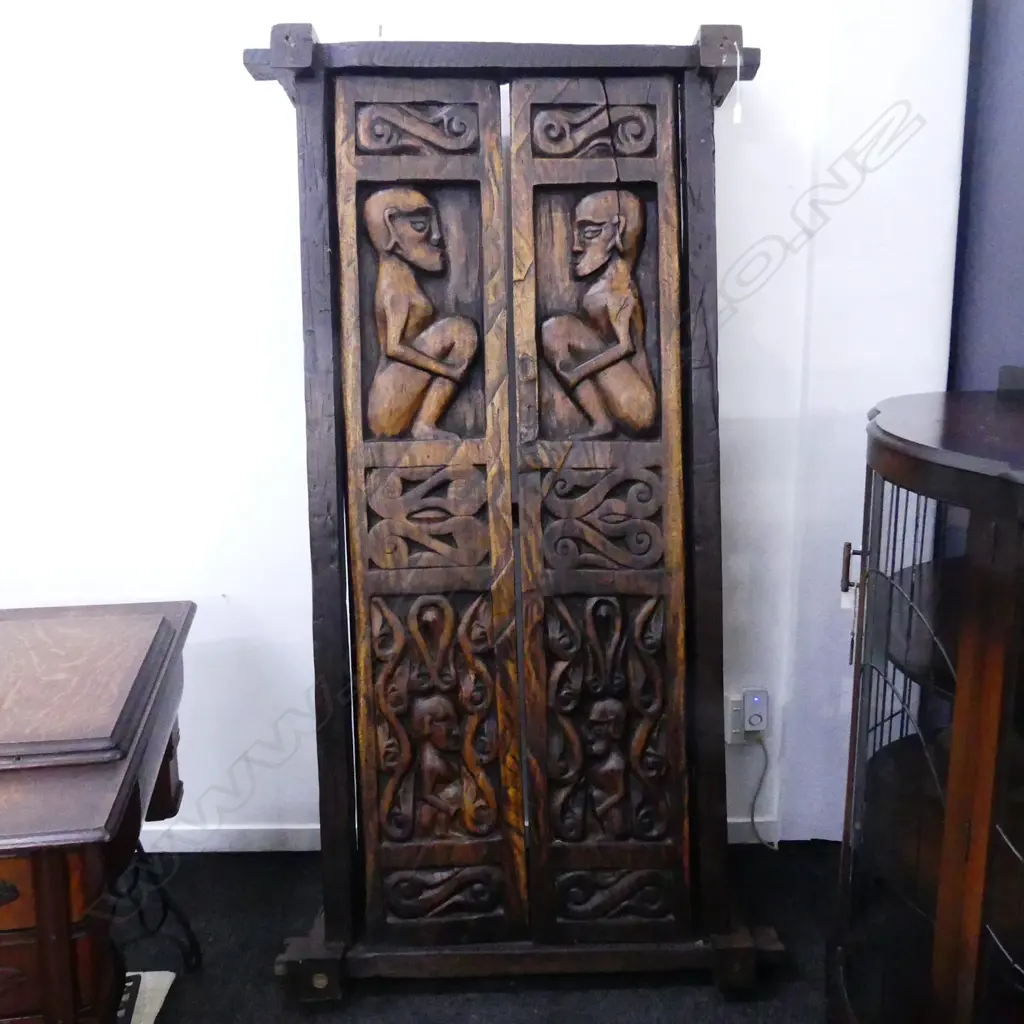 LG CARVED WOODEN DOORS - LAOS FAMILY CRYPT 1840x980mm Image 1++