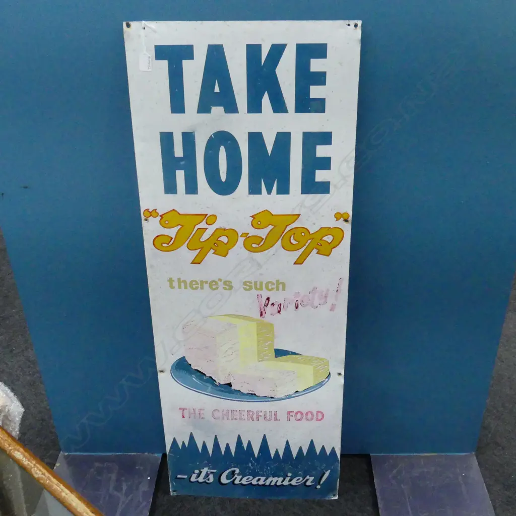 VINTAGE SIGN 'TAKE HOME TIP-TOP' 1220x460mm Image 1++