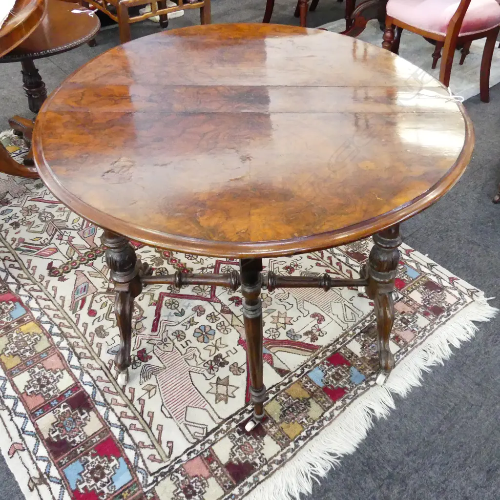 VICTORIAN DROP SIDE TABLE W.870mm Image 1++