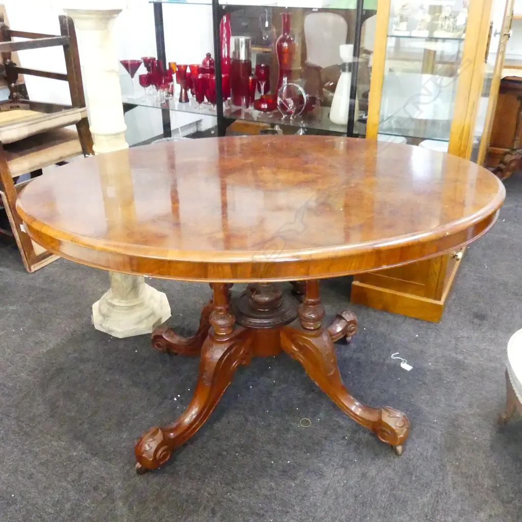 VICT WALNUT LOO TABLE DIA 1200MM H720MM Image 1++