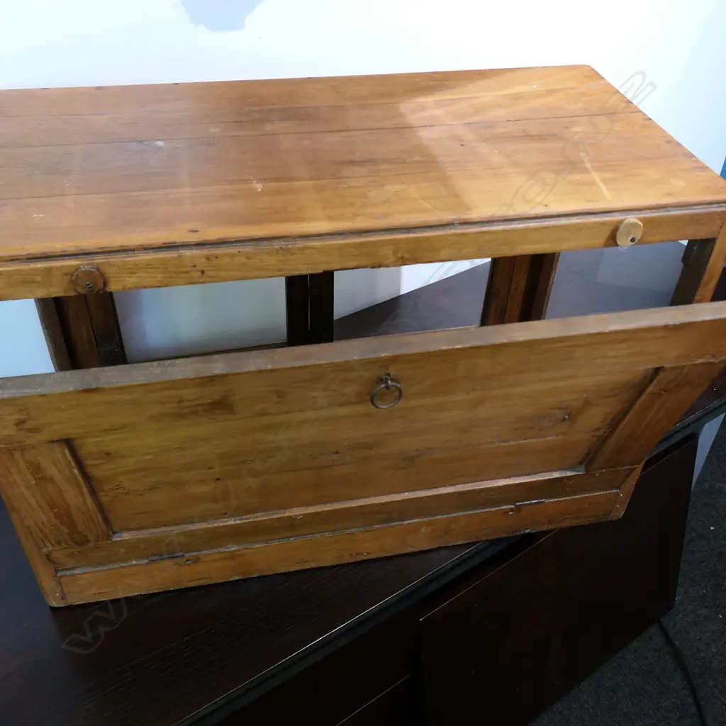 WOODEN INDIAN RADIO CABINET, DROP OPEN BACK, 500x740mm Image 1++
