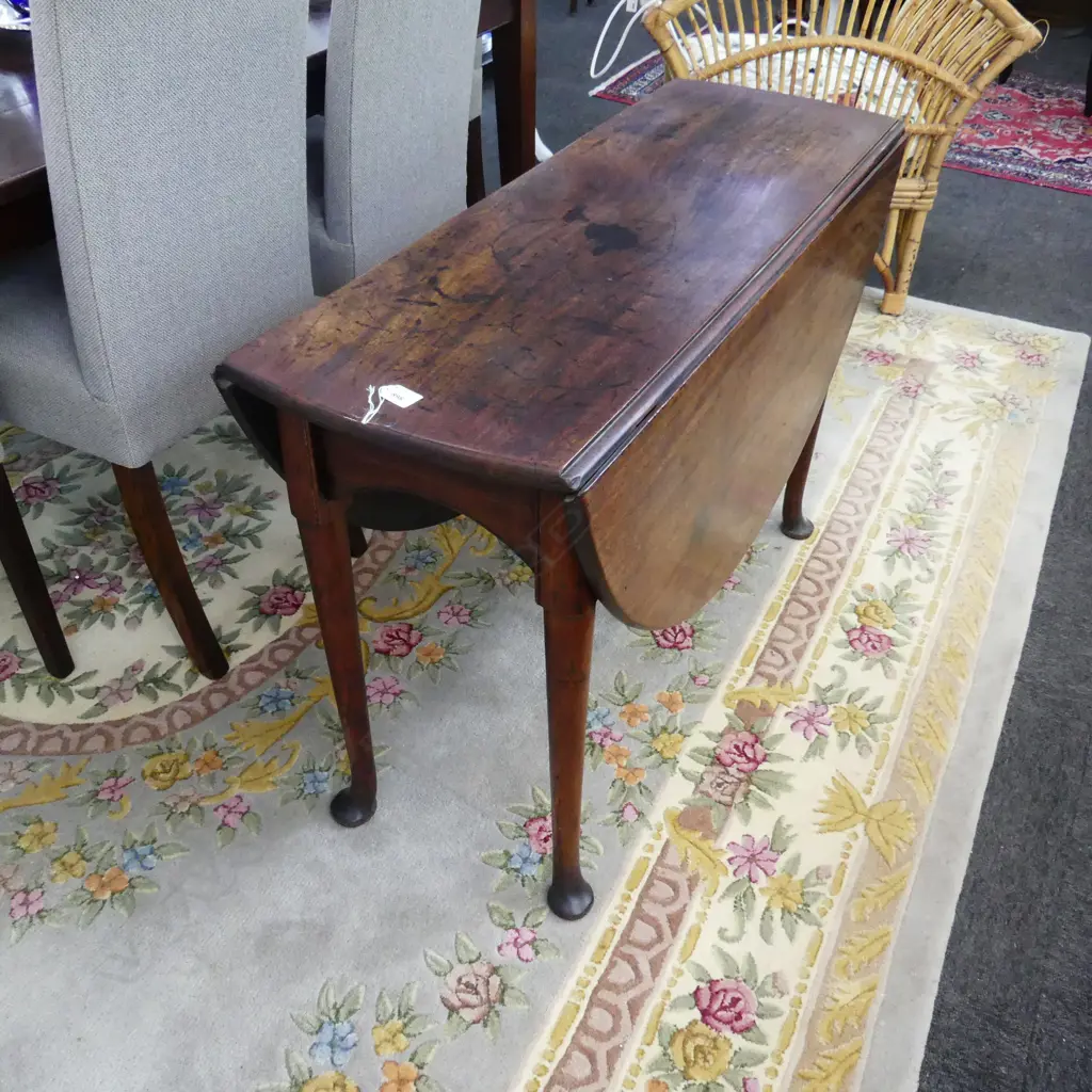 GEORGE III MAHOGANY DROP SIDE TABLE 1040 x 390 x 705mm. c1800 Image 1++