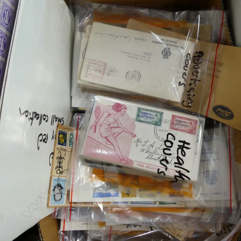 BOX ASST. STAMPS & FIRST DAY COVERS ETC Image 1++