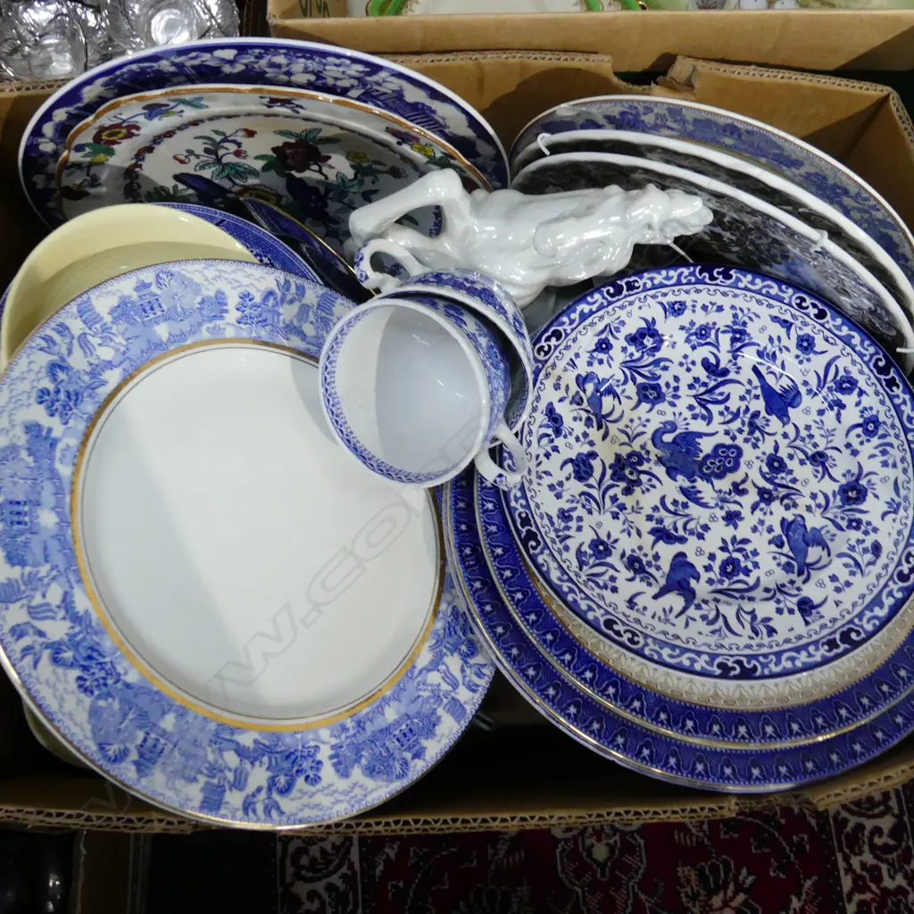 BOX LOT ASST. CERAMICS; PLATES ETC Image 1++