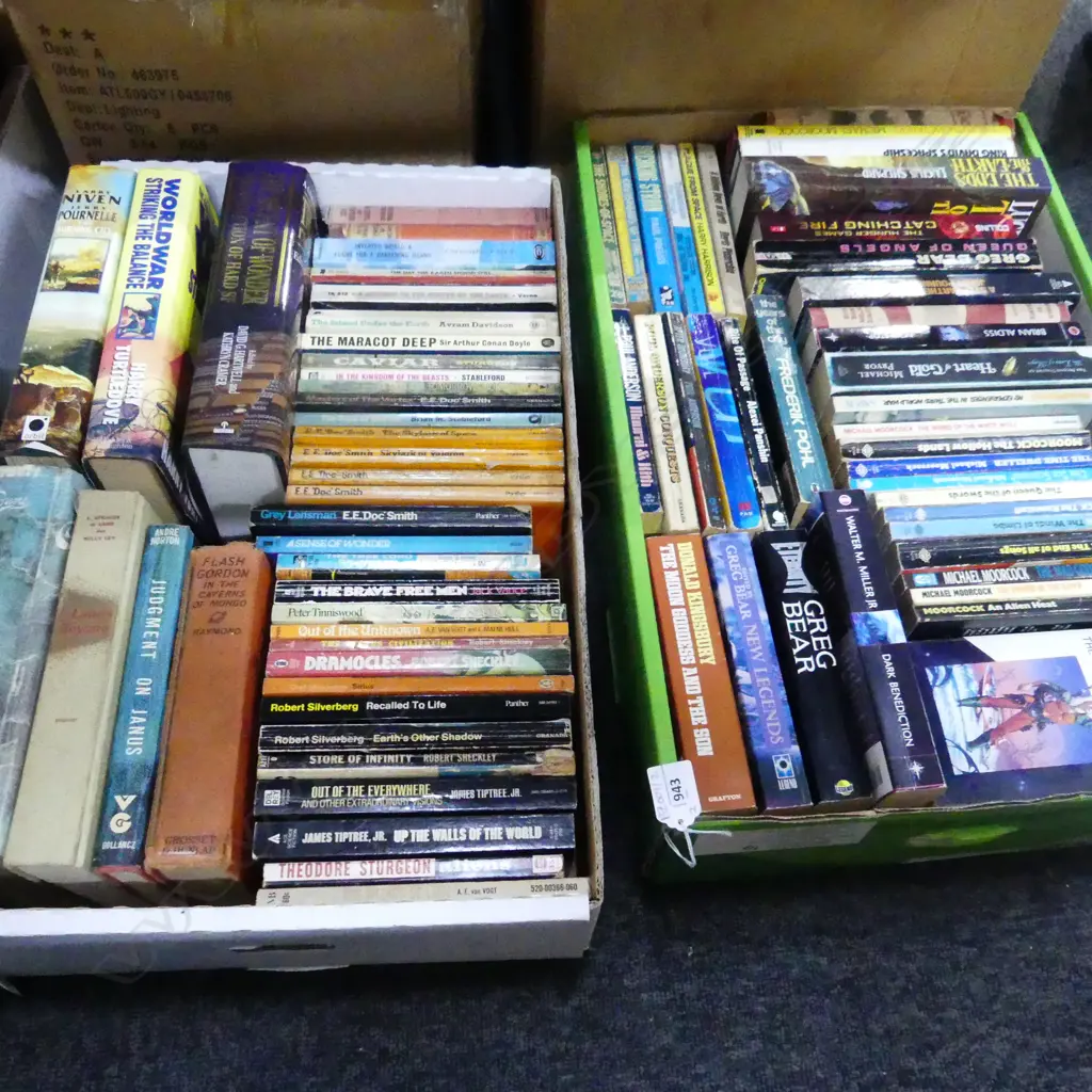 2 BOXES BOOKS; SCI FI ETC Image 1++