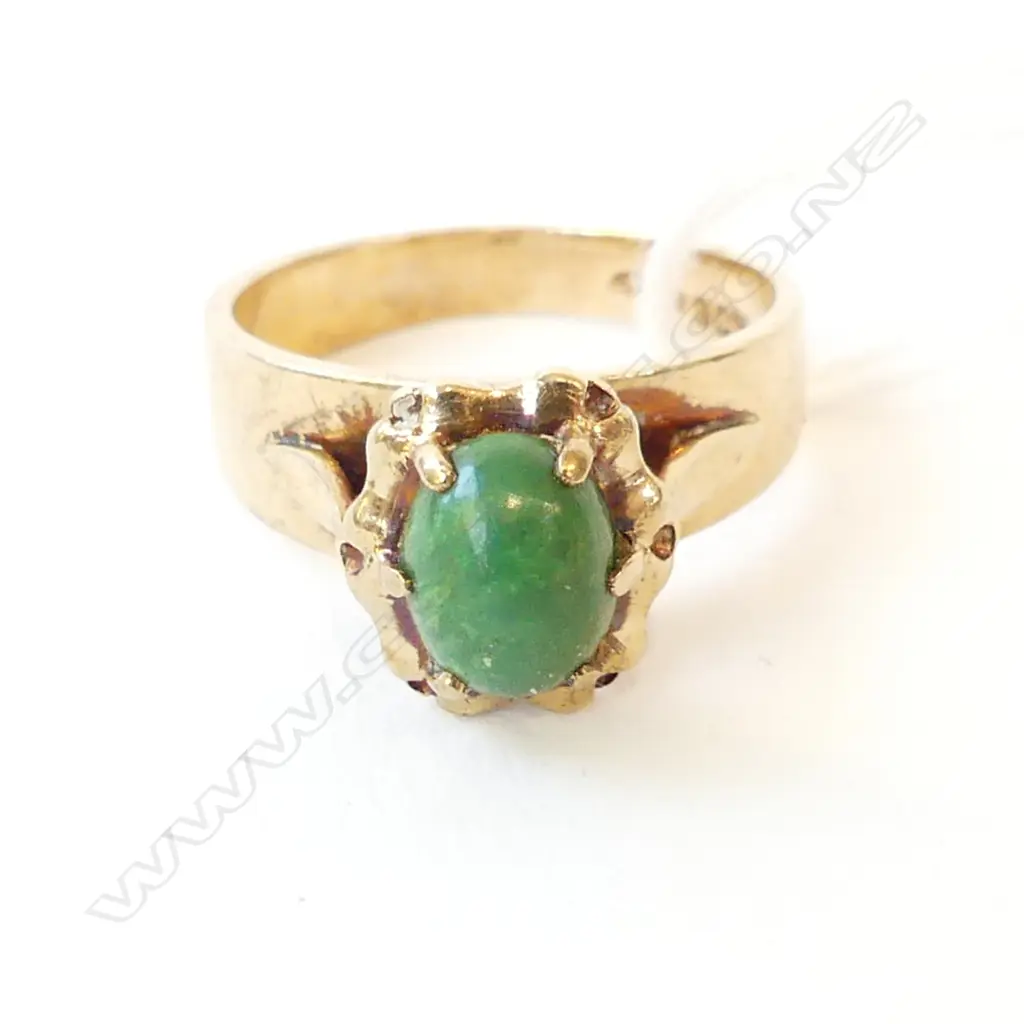 9ct TURQUOISE ? SET DRESS RING, 4gm Image 1++