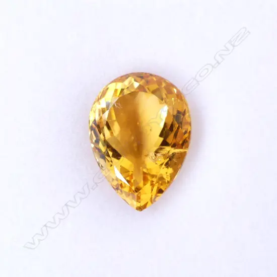NATURAL CITRINE, PEAR FACETED CUT, 17.43ct. AIG REPORT