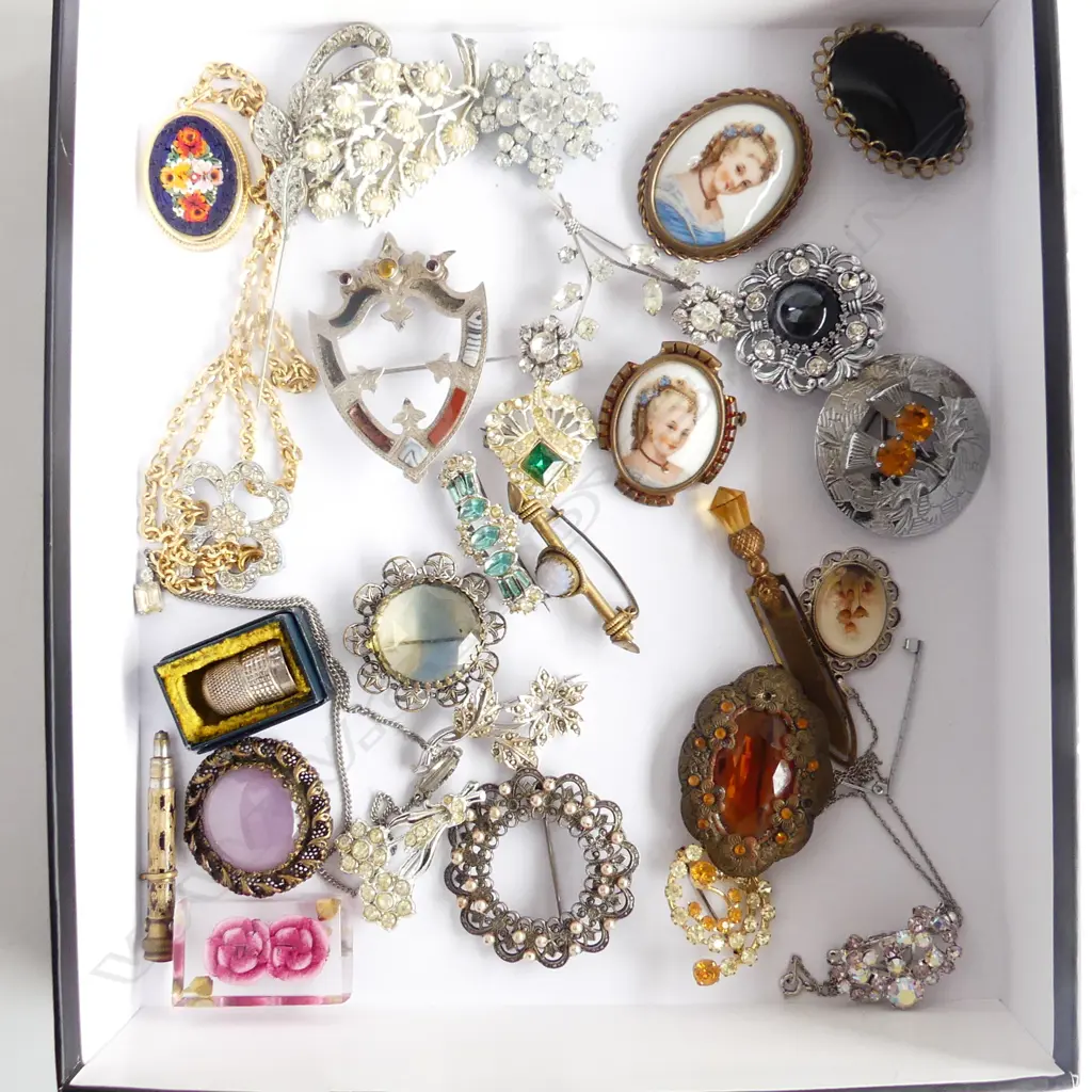 ASST. COSTUME JEWELLERY; BROOCHES ETC Image 1++