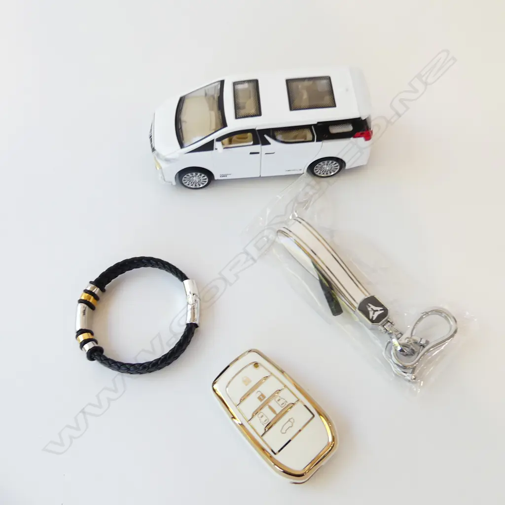 MODEL TOYOTA ALPHARD, KEY CASE & STRAP & LEATHER & METAL BRACELT w MAGNETIC CLASP Image 1++