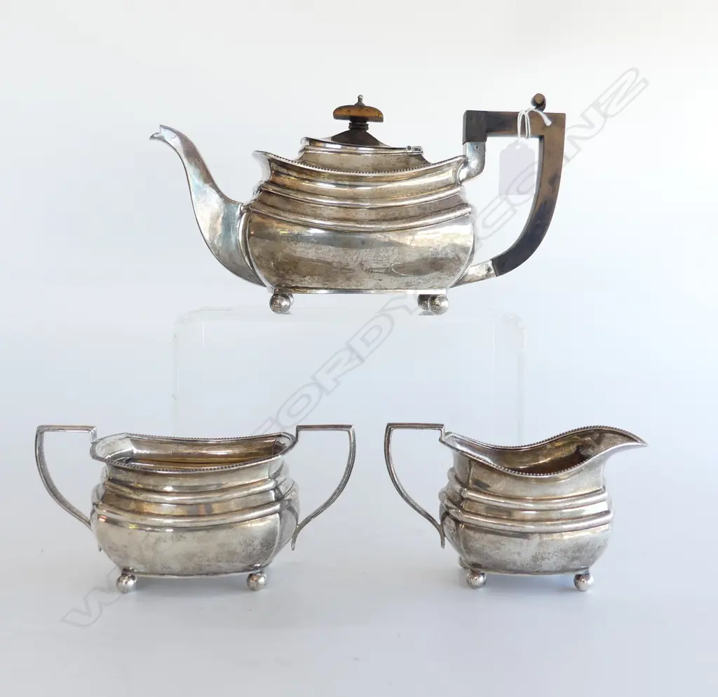 3 PCE STG SILVER TEASET, B'HAM 1927 1040gm Image 1++