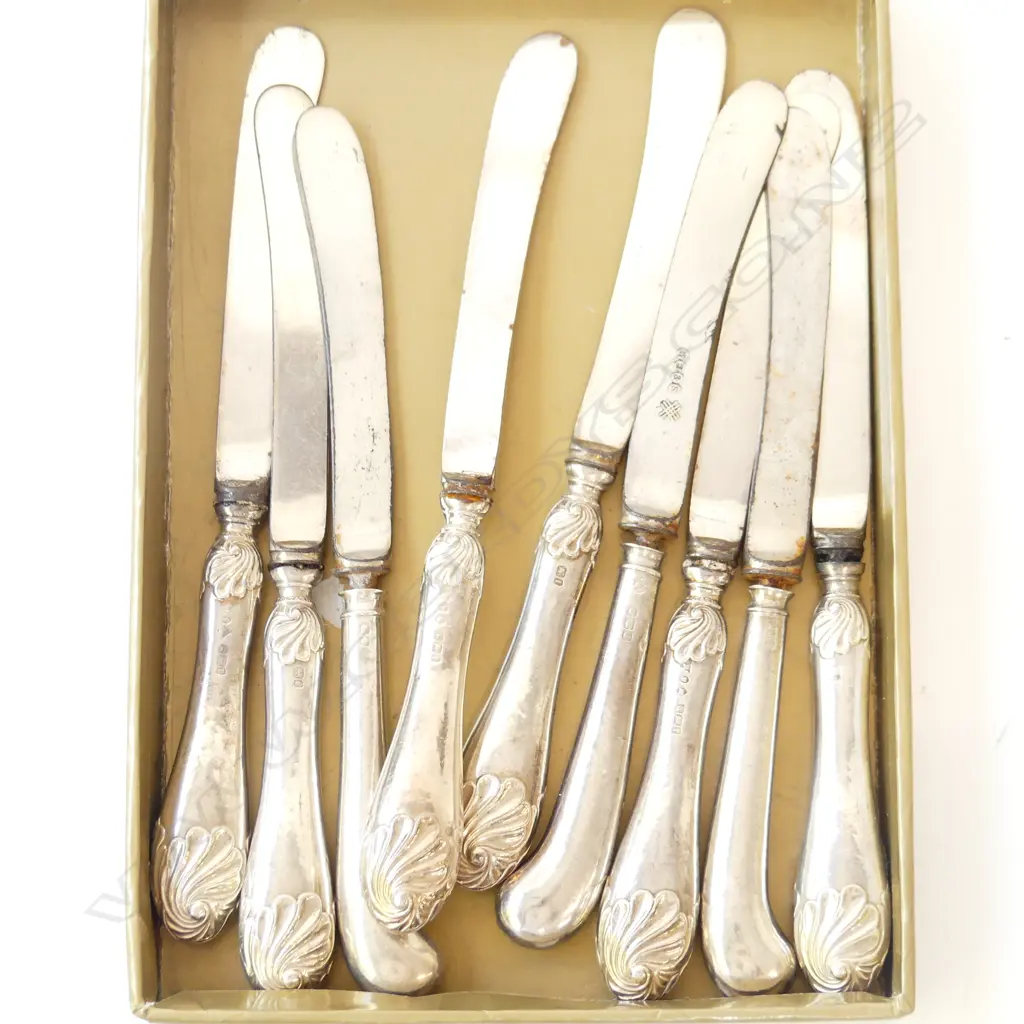 9 STG SILVER PATE KNIVES, 6x SHEFFIELD 1901, 3x OTHER  Image 1++