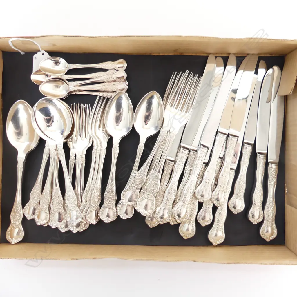 RODD ‘WINDSOR’ PATTERN CUTLERY SET 44 PIECE COMPLETE 6 PLACE SETTING INCLUDES TWO SERVING SPOONS SILVER PLATED Image 1++