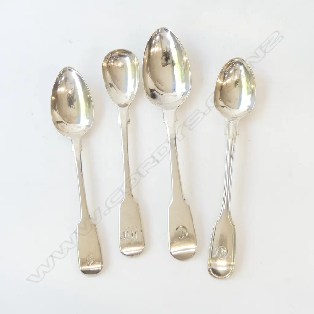 4 STG SILVER TEA SPOONS 82gm Image 1++