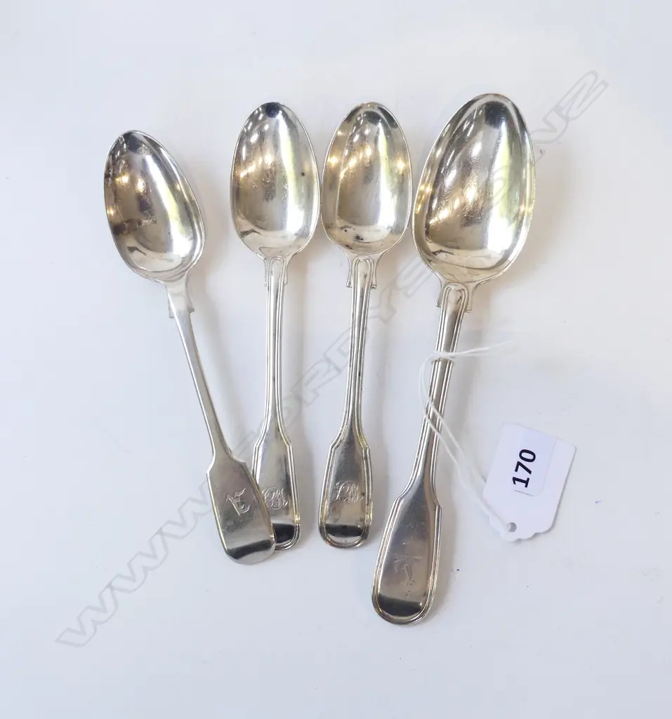 4 STG SILVER SPOONS (3+1) 147gm Image 1++
