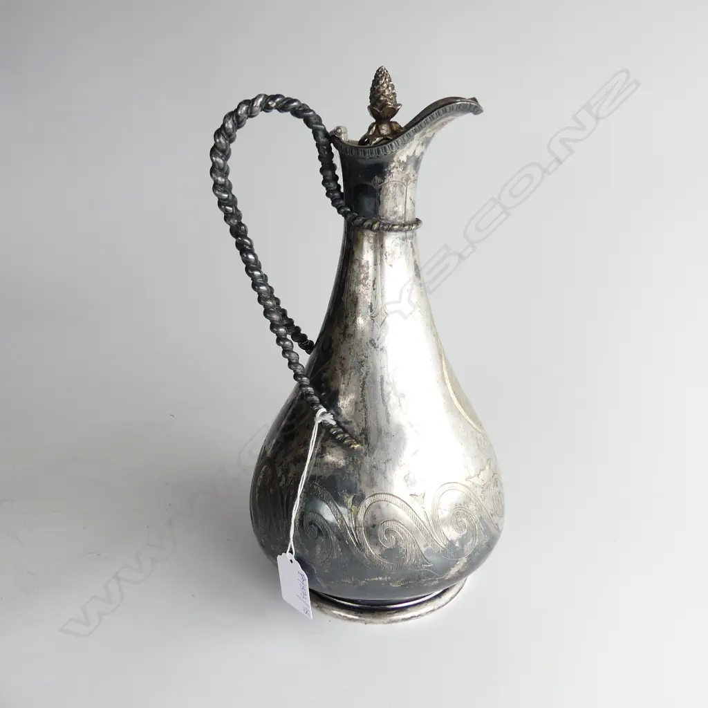 SILVER PLATE CLARET JUG H.280mm 'BLAIRMORE & STRONE REGATTA 3rd PRIZE 1859' Image 1++